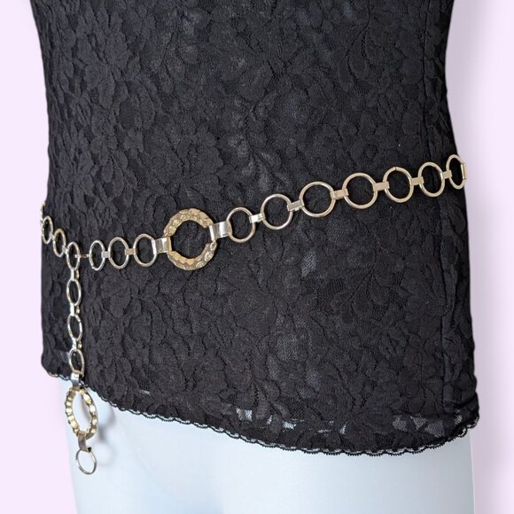 (2/$20) V. Distresed Metal Circle Link Belt - Picture 2 of 4